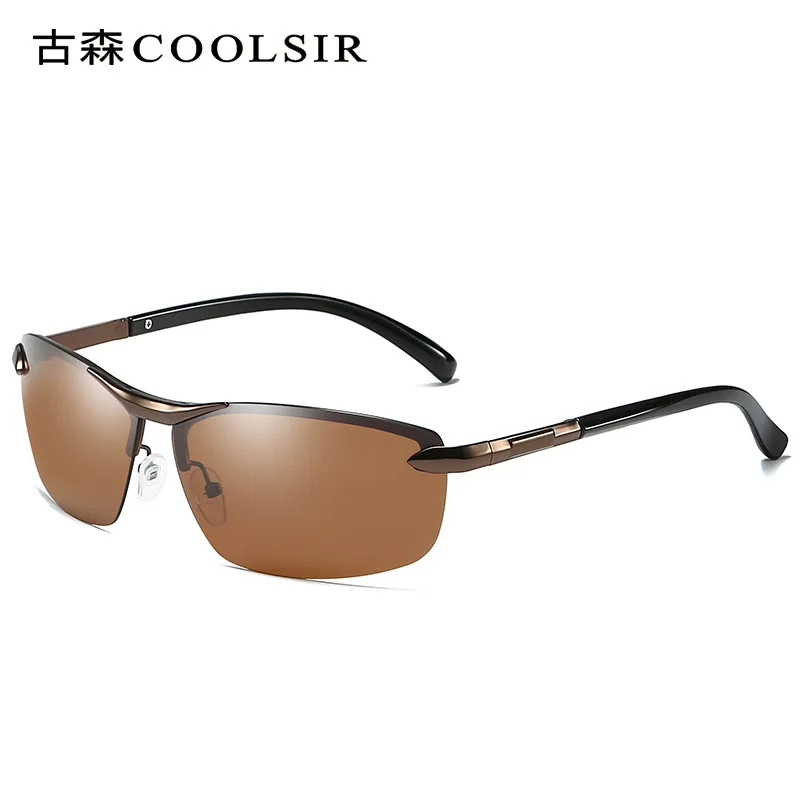 brown-brown Бренд Дизайн Модные солнцезащитные очки Для мужчин Polarized Pilot Хамелеон фотохромизм с антибликовым покрытием очки, день и ночь для вождения мужские солнцезащитные очки - Цвет линз: brown-brown