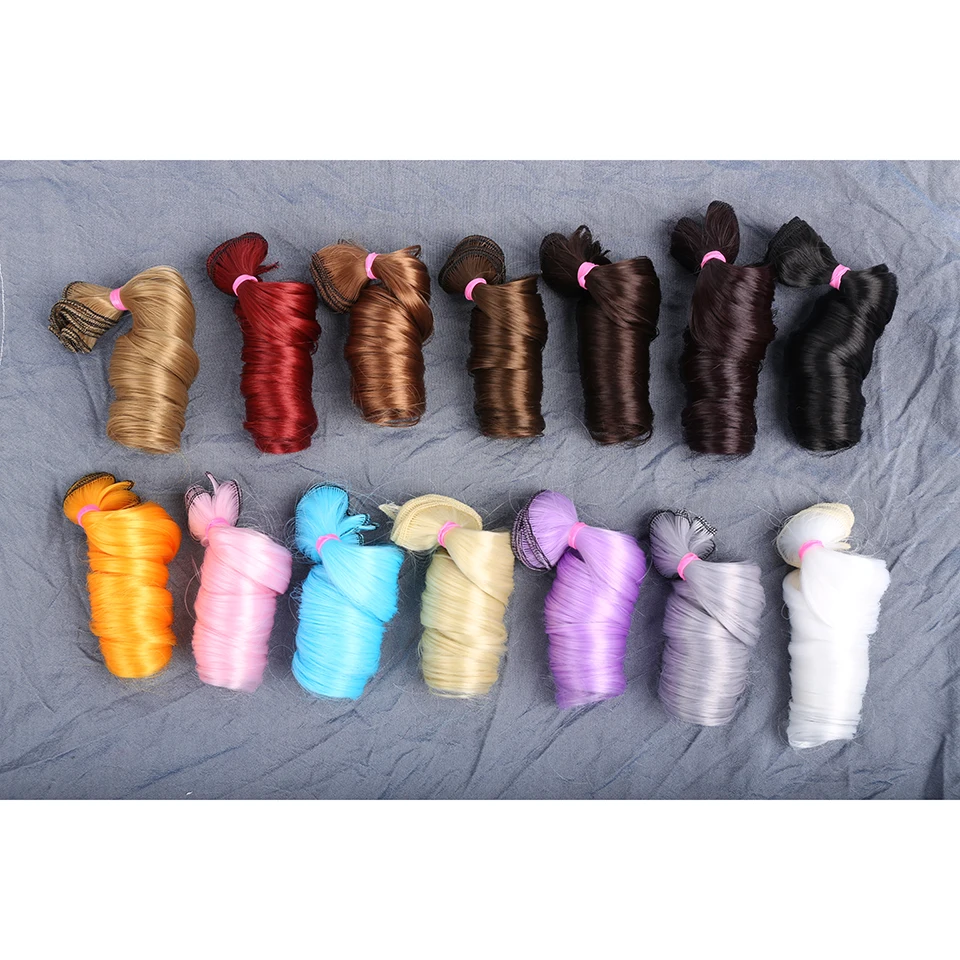 Bybrana 30 см* 100 см и 15 см* 100 см bjd парик длинные вьющиеся SD DIY волосы с куклами