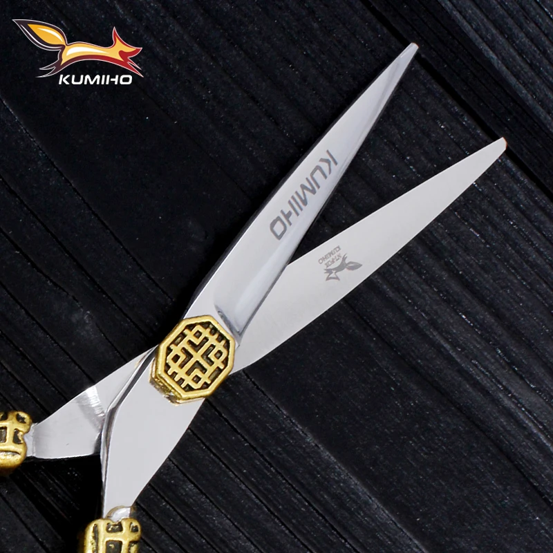

KUMIHO 6 inch hair shear salon scissors with gold handle and special screw professional hair scissors hairdressing scissors