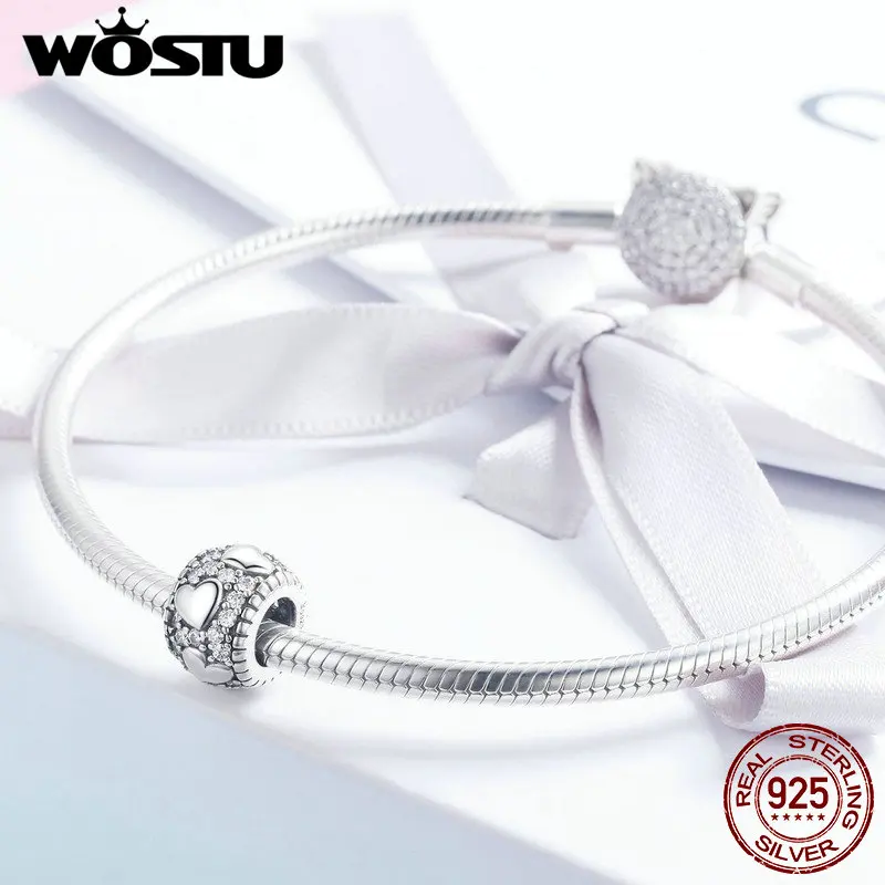 WOSTU новинка 2019 модные бусины из стерлингового серебра 925 пробы с яркими