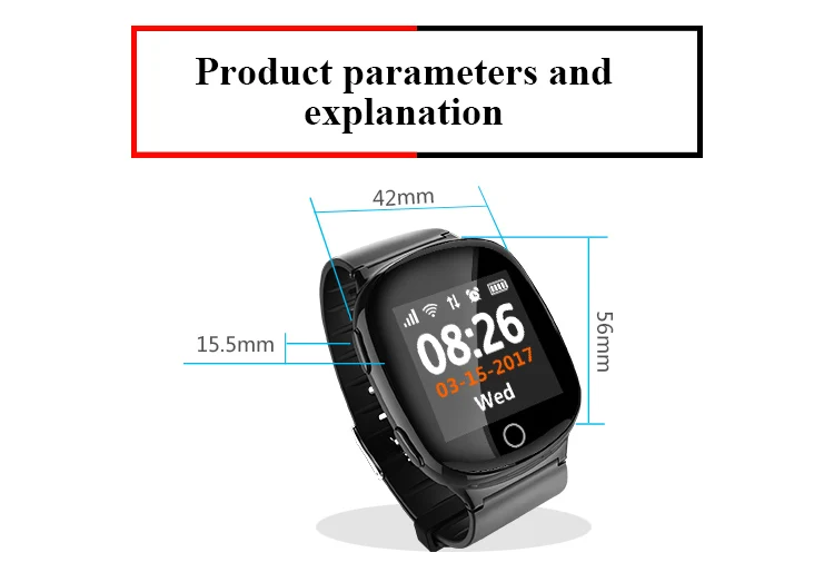 D100 старика Смарт-часы gps+ LBS+ Wi-Fi местоположение спортивные умные часы с защитой от потерь сердечного ритма для контроля уровня сахара в крови с падения функция сигнализации