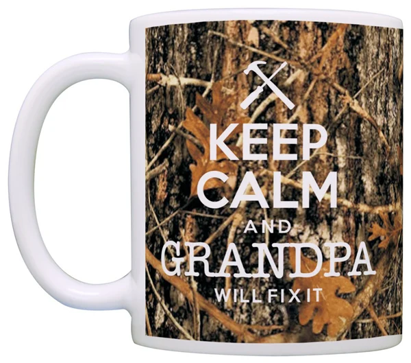 Горячая камуфляжная подставка с надписью Keep Calm и дедушка исправит это чайная