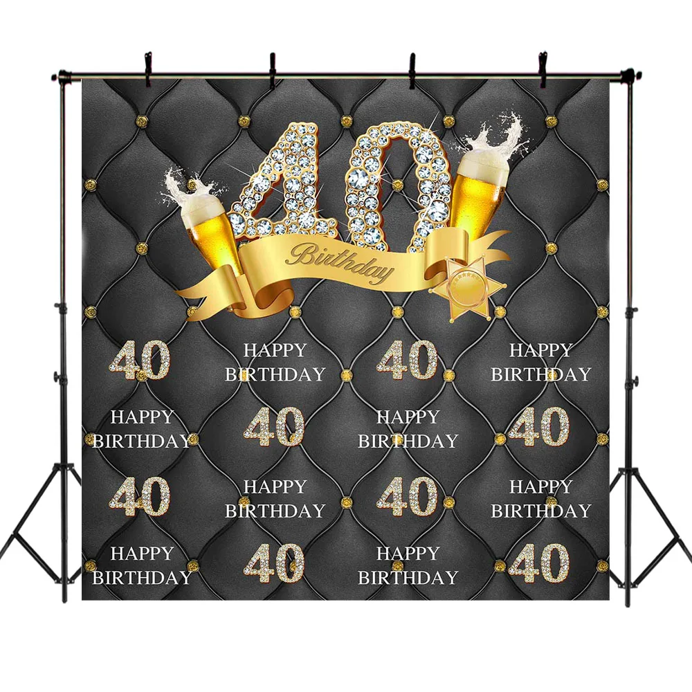 Фотофон NeoBack 30th 40th 50th 60th 70th день рождения бокал для вина декорированный Золотой