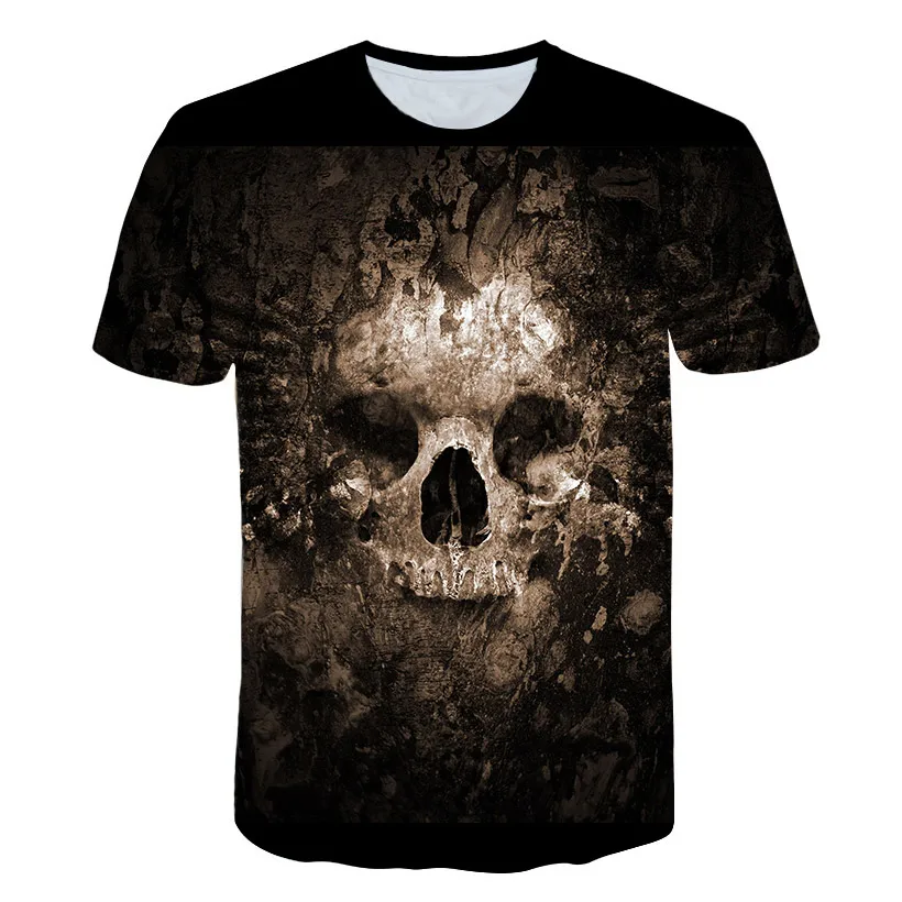 2018 New Fashion Skull T-shirts Men/Women Summer Tees Print s T shirt Brand Tops DXTX31 | Мужская одежда