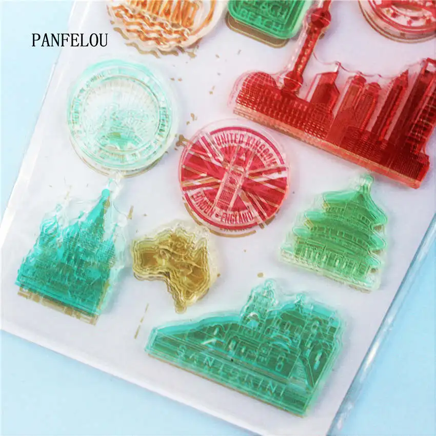 

PANFELOU NEW YEAR Travel the world Silicone Stamp/Seal DIY scrapbooking/photo album Decorative clear stamp sheets