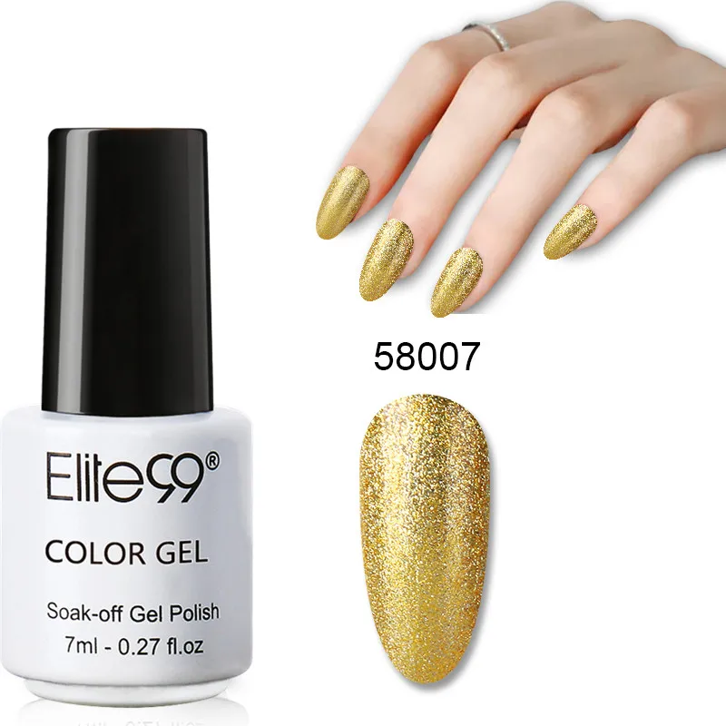 

Elite99 All 34pcs/Set 7ml Platinum Nail Gel Polish Shimmer Glitter Nail Art Gel Lacquer Soak Off UV LED Shining Bling Primer