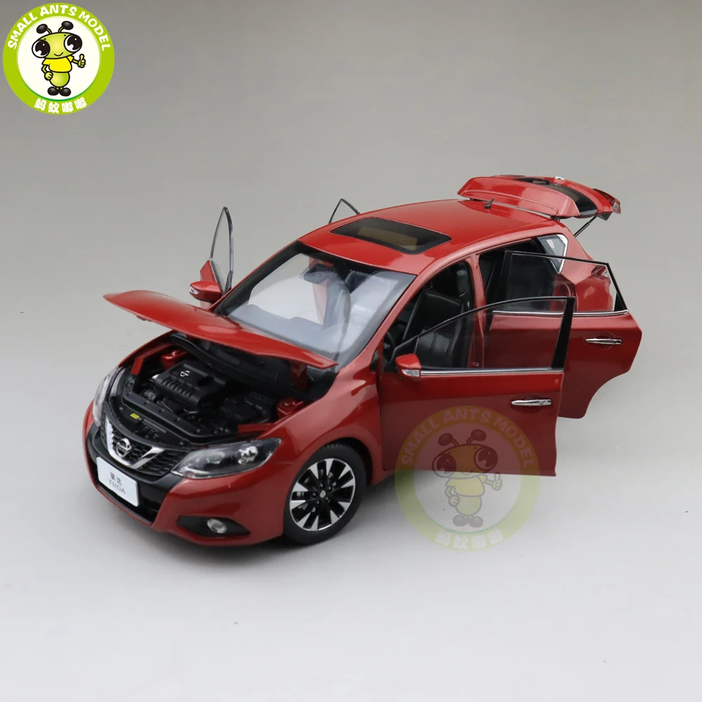 1/18 Nissan TIIDA литая под давлением Металлическая Модель автомобиля игрушки дети мальчик девочка подарок коллекция хобби красный