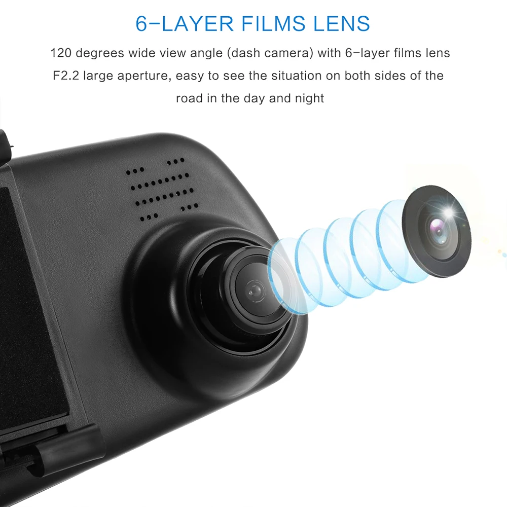 Автомобильный видеорегистратор Onever 1080P с двумя объективами камерой заднего вида