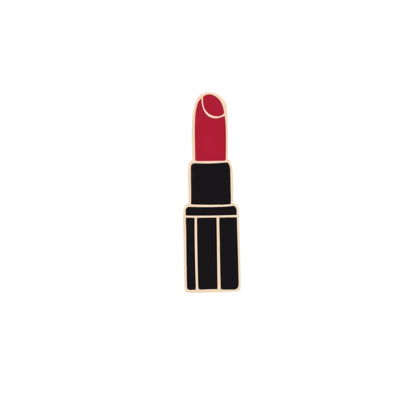 Lipstick 1 Милая девушка брошь ШАРМ помады розовый бантом металлическая Глянцевая шпильки женские платья, Рубашки нагрудные булавки шляпа бутоньерка Макияж Ювелирные изделия - Окраска металла: Lipstick 1