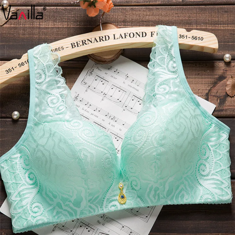 Ванильный пикантные Push Up Bra провода Бесплатная кружевные бюстгальтеры для Для