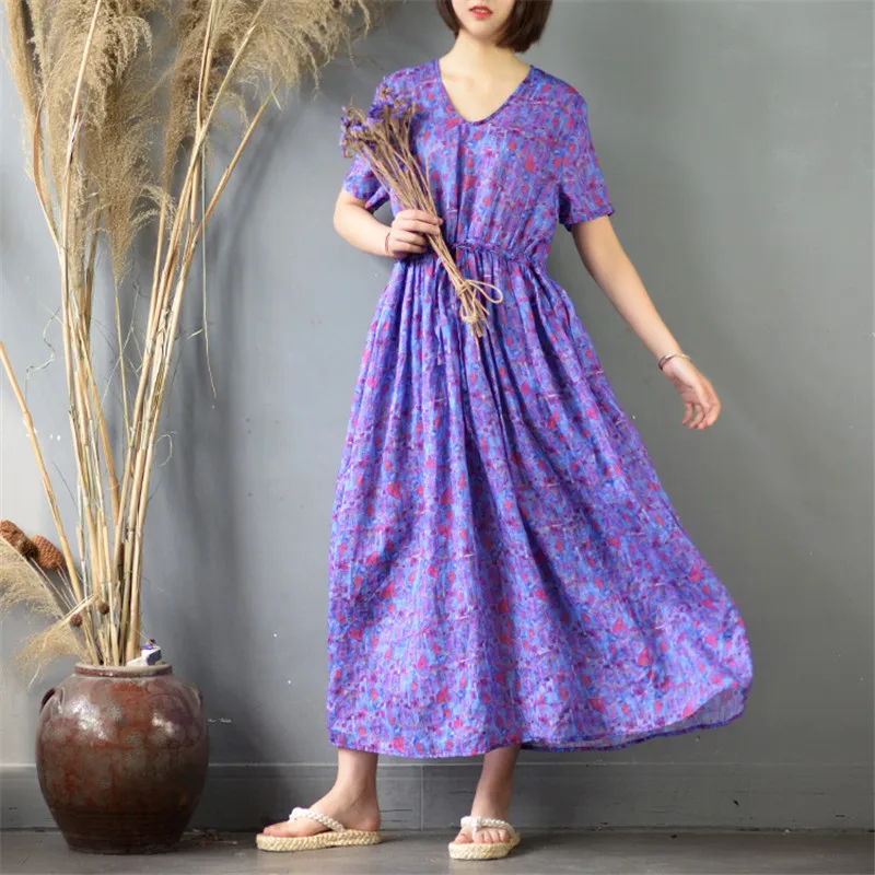 SCUWLINEN 2019 женское летнее платье с v-образным вырезом и коротким рукавом со