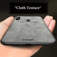 luxury cloth texture 3d christmas deer phone case for iphone xs max 7 8 6 6s plus retro leather soft cover for iphone x xr cases