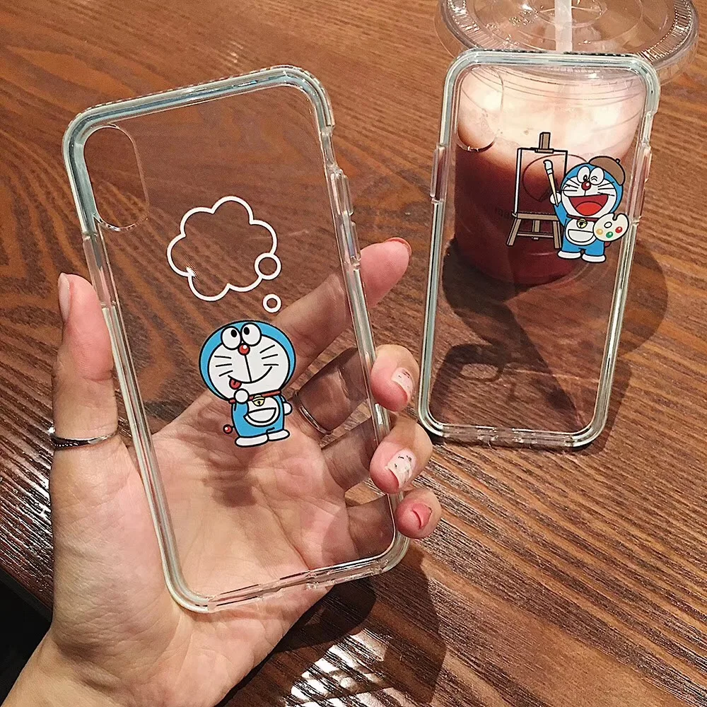 Японский милый Аниме Doraemon Moomin Красочные края чехол для телефона для iphone 11 pro X XS Max Xr 7 8 6 6s plus прозрачный мягкий силиконовый чехол