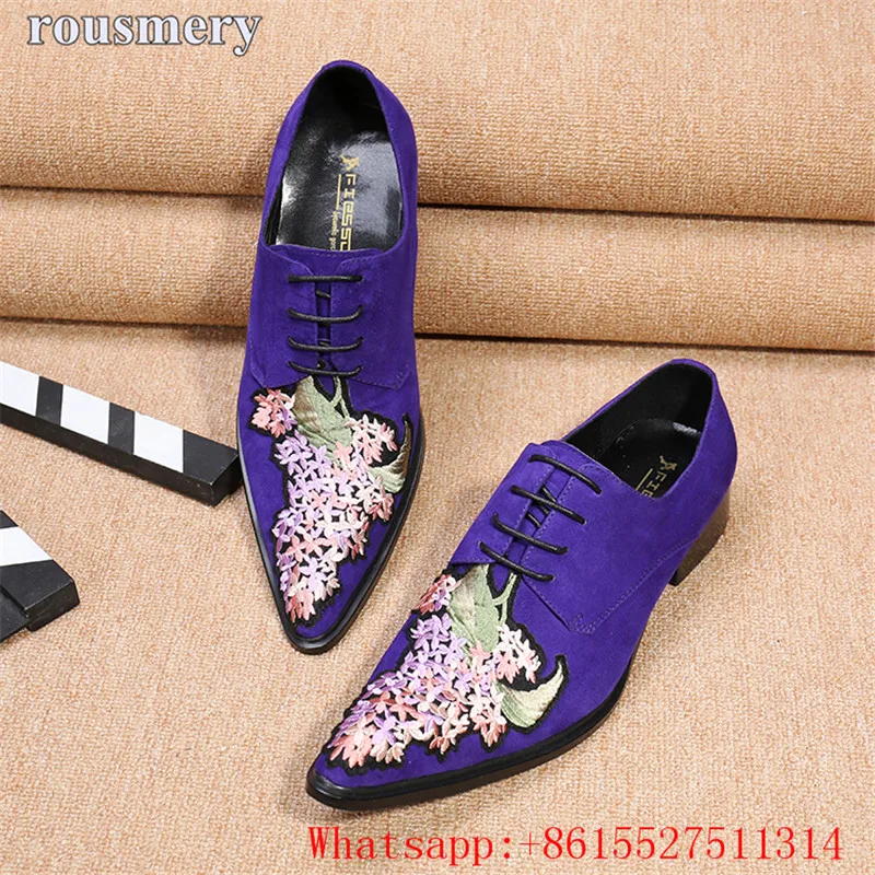 Люксовый Бренд Дизайнерские Туфли Мужские 2017 Вышивка Печать Оксфорды Мужчины