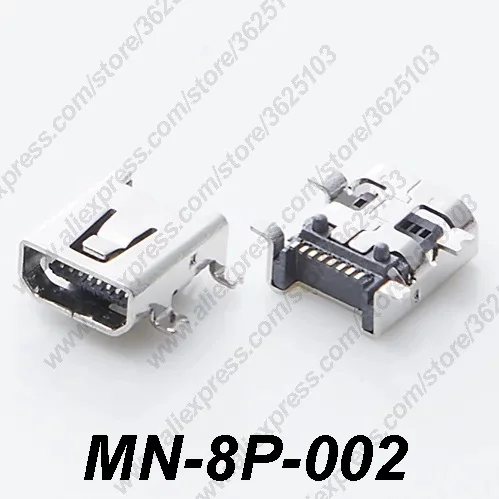 10 шт. MN-8P-001/MN-8P-002 мини USB 2 0 гнездо 8Pin 4 фута SMT/DIP разъем Женский телефонный для