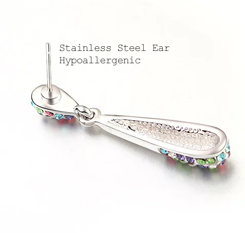 

Fashion Water Drop Earrings for Women Silver Color Crysta Jewelry Female Bricons Crystals from Swarovski Wedding Earrings