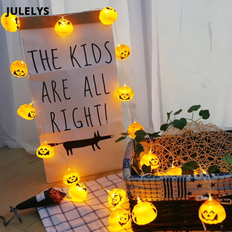 JULELYS 5 м 20 лампочек гирлянда Тыква светодиодный для украшения Хэллоуина вечерние