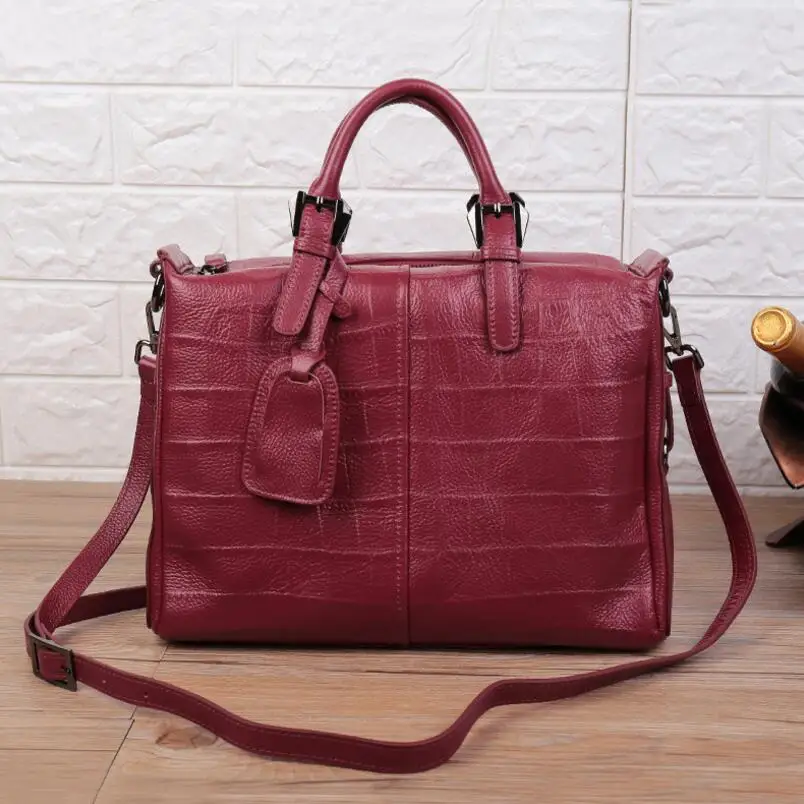 Женская сумка из натуральной кожи с тиснением лисий хвост и Лилия|bag high quality|women