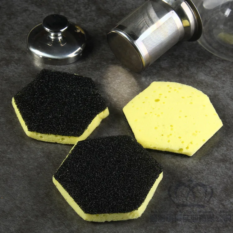Top faith Washing brush pot good helper hexagon sponge for bowl with filter 3pc/shrink bag 50 bags/lot quality | Дом и сад