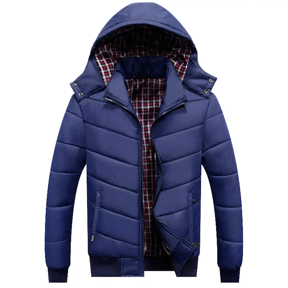 Men Boys Casual Warm Hooded Winter Zipper Coat Outwear Jacket Top Blouse | Мужская одежда