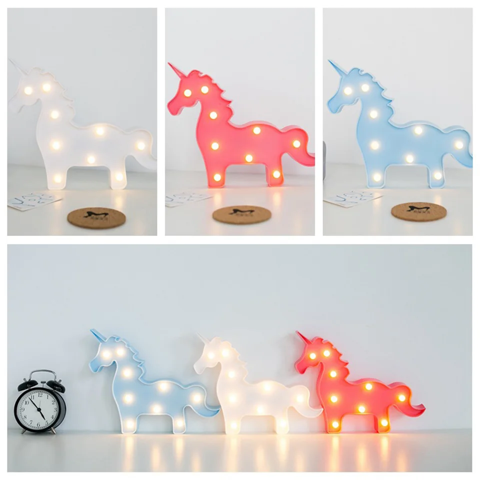 Фото Guxen Novelty Unicorn Night Light Marquee Sign White Pink Blue Horse LED Decoration Bedside Lamp Gifts Toy Christmas Holiday Освещение Guxen Novelty Unicorn Night Light Marquee Sign White Pink Blue Horse LED Decoration Bedside Lamp Gifts Toy Christmas Holiday Освещение