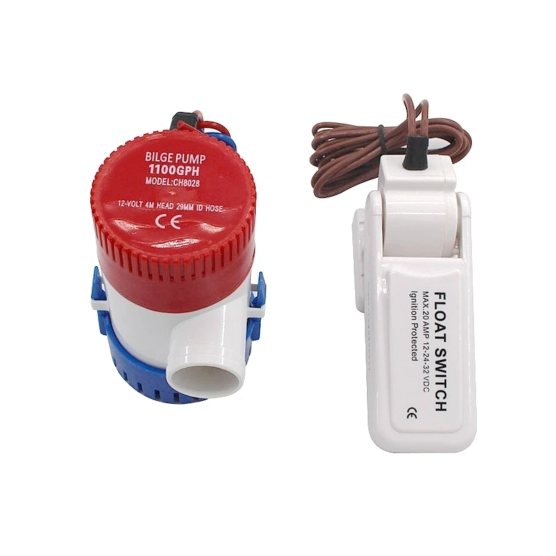 Погружной Электрический водяной насос 350 500 750 1100GPH DC 12V 24V Трюмный и Контроллер