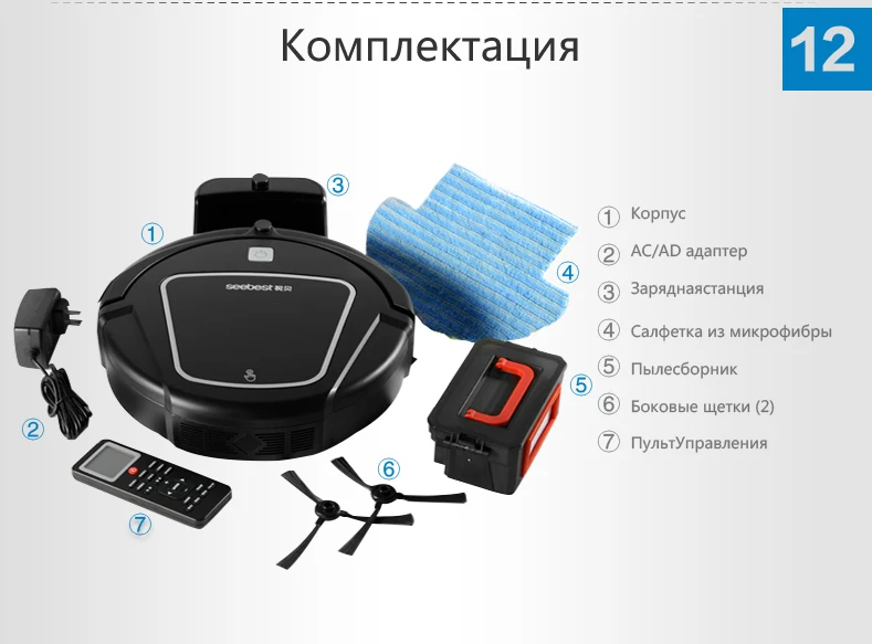 Seebest D720 MOMO 1,0 робот-пылесос для сухой уборки с 2 боковыми щетками, робот для уборки по расписанию для жесткого пола