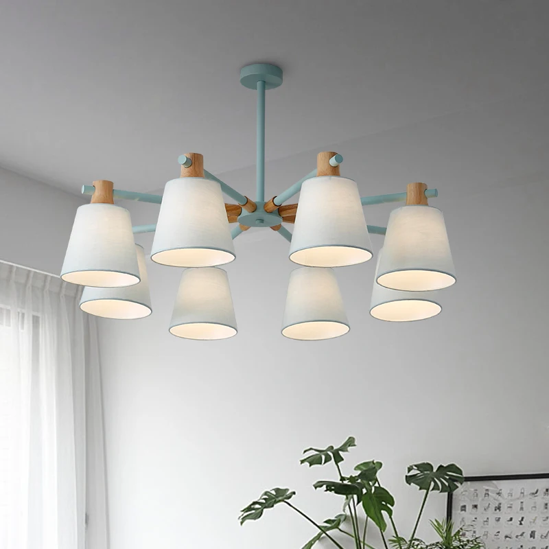 

New Arrival LED Chandeliers For Living Room Bedroom colors lampshade Nordic Style Hanging Lights Para Sala De Jantar Home Lamp