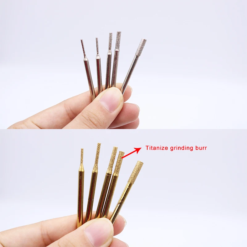 30 piece titanize diamond carving burr bit with 2.35mm shank for jade stone carbide drill bits set | Инструменты