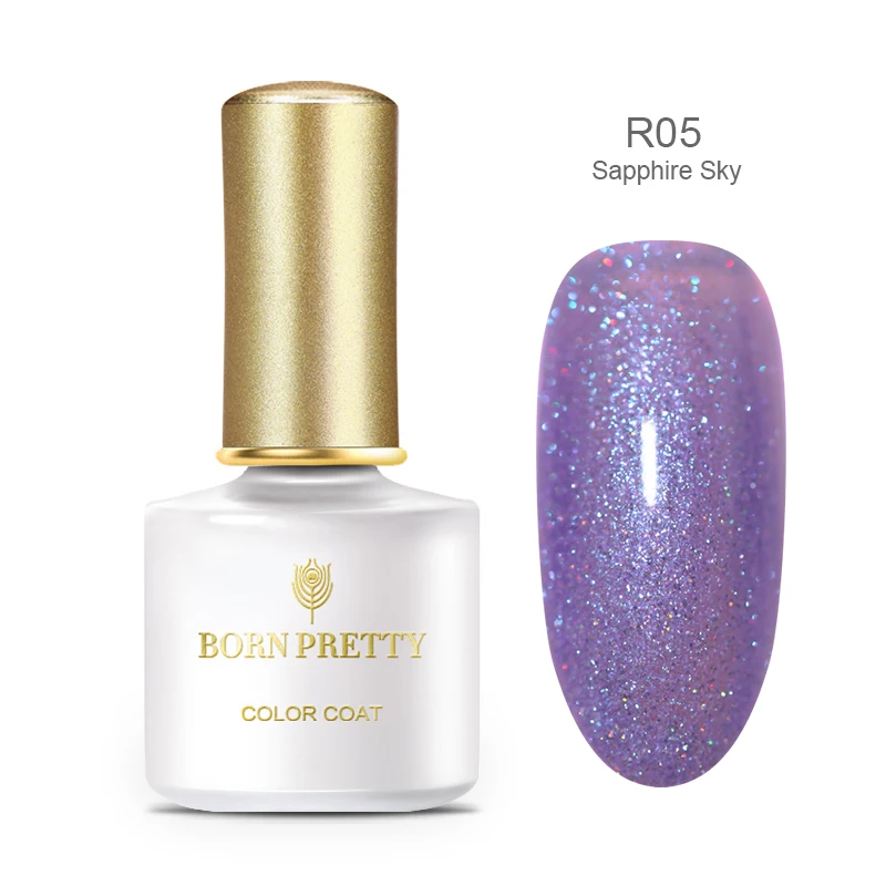 BP-R05 Born pretty, голографическая Гель-лак для ногтей 6 мл мерцающий блеск Радужный Серебряный Сияющий УФ-лак для ногтей - Цвет: BP-R05