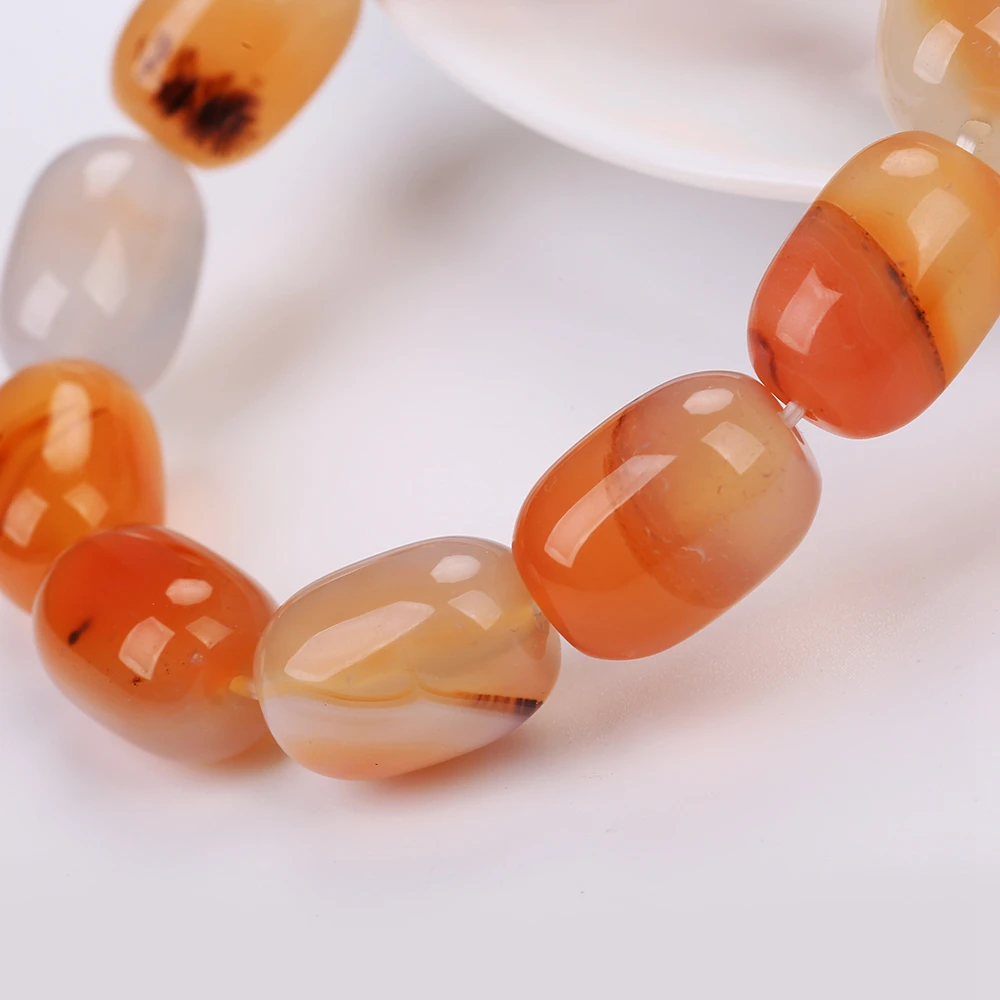 Мужской браслет из натурального драгоценного камня агата оникса коричневая