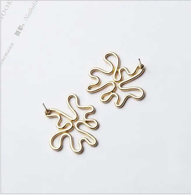 New alloy color retention geometry irregular DIY earrings handmade material package accessories 10pcs | Украшения и аксессуары