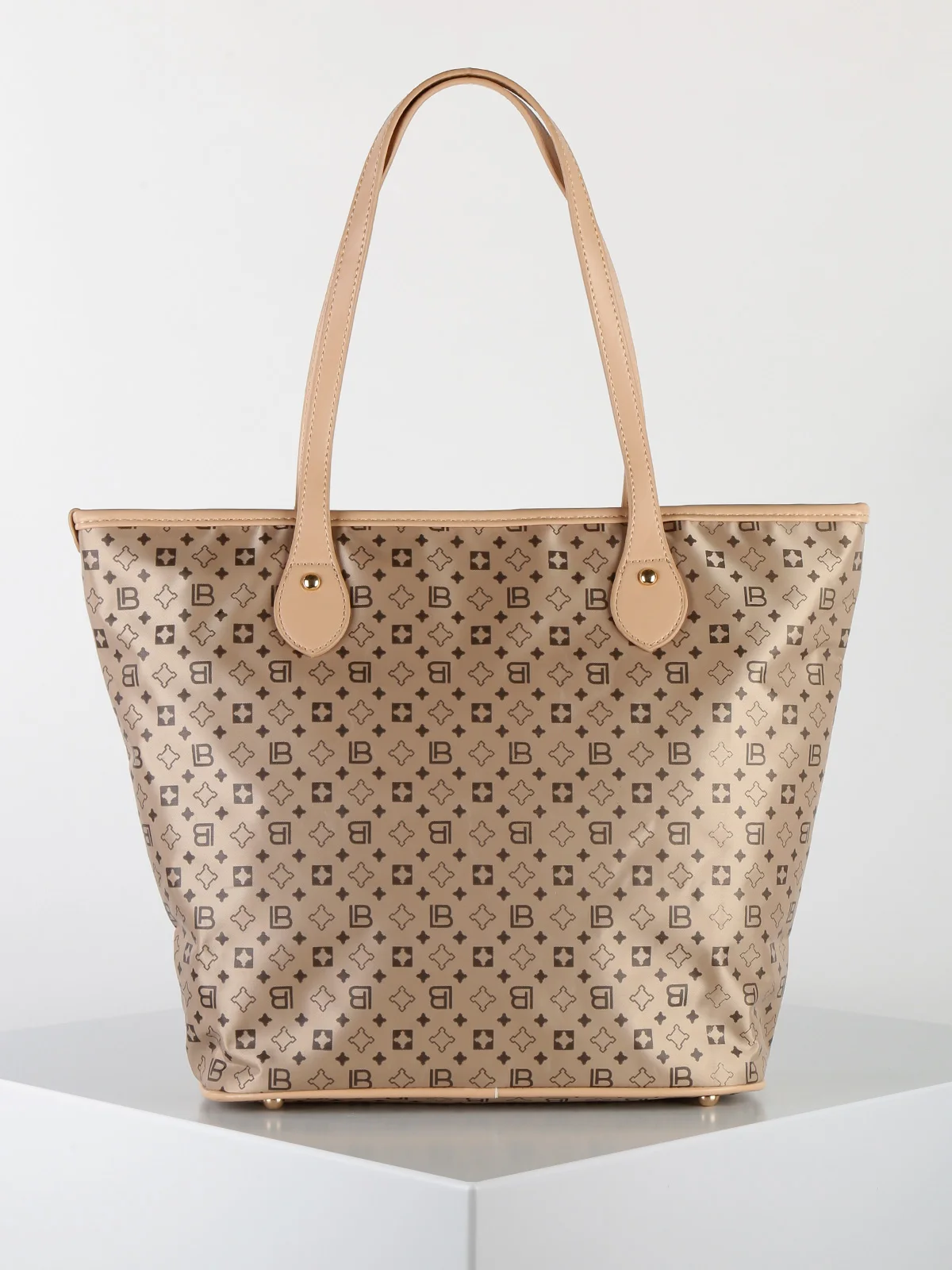 Сумочка с короткими ручками через плечо из ткани бежевый|Сумки ручками| |