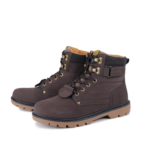 Autumn Brown URBANFIND/мужские ботинки; сезон осень-зима большие размеры 39-46; безопасные мужские ботинки для работы зимние ботинки на резиновой подошве с меховой/хлопковой подкладкой; 2 стиля - Цвет: Autumn Brown