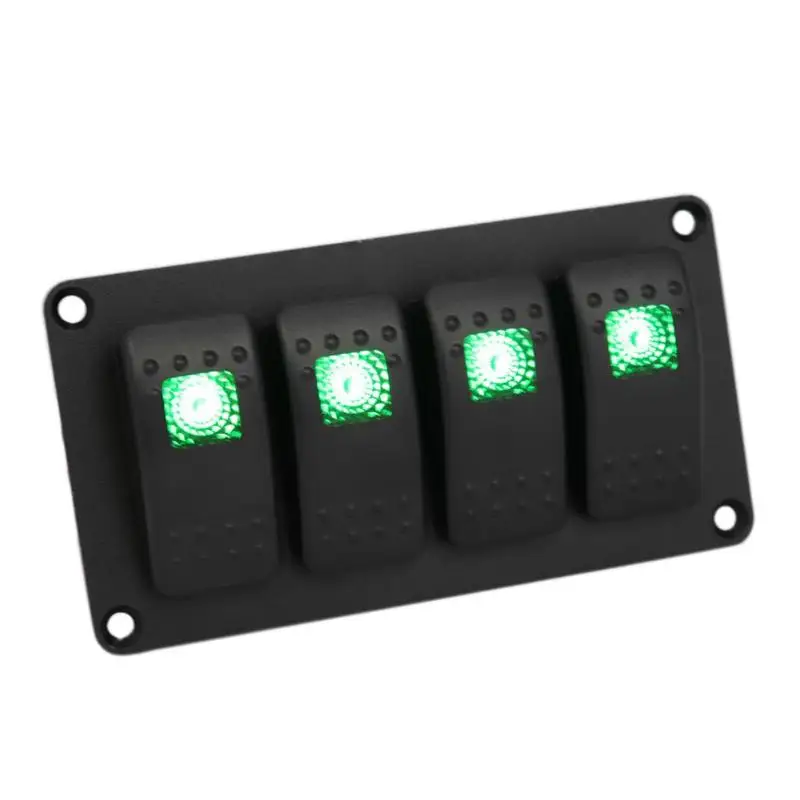 12 V/24 V морской лодки RV 4-Gang светодиодный на включения/выключения Кулисный пульт управления с помощью переключателя автомат защити цепи б/у