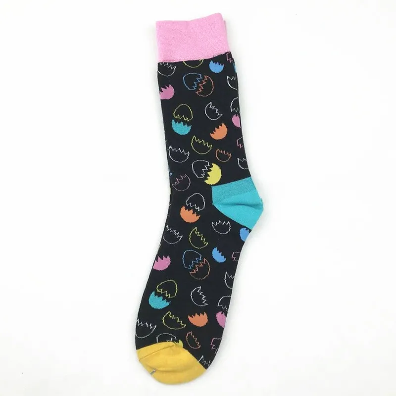 5 пар/лот чесаный хлопок Для мужчин носки красочные жаккардовые экипажа