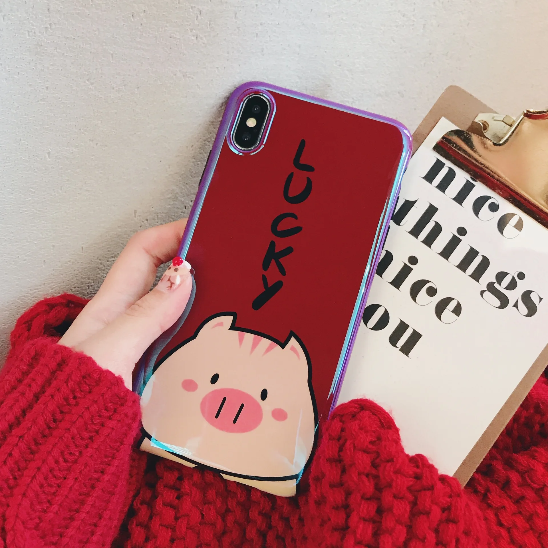 3D Kawaii Little Animal Lucky Piggy Phone Case for IPhone X XS MAX XR 8 7 6 S 6S Plus 8plus IPhone8 Silicon Bumper Cute Cover |