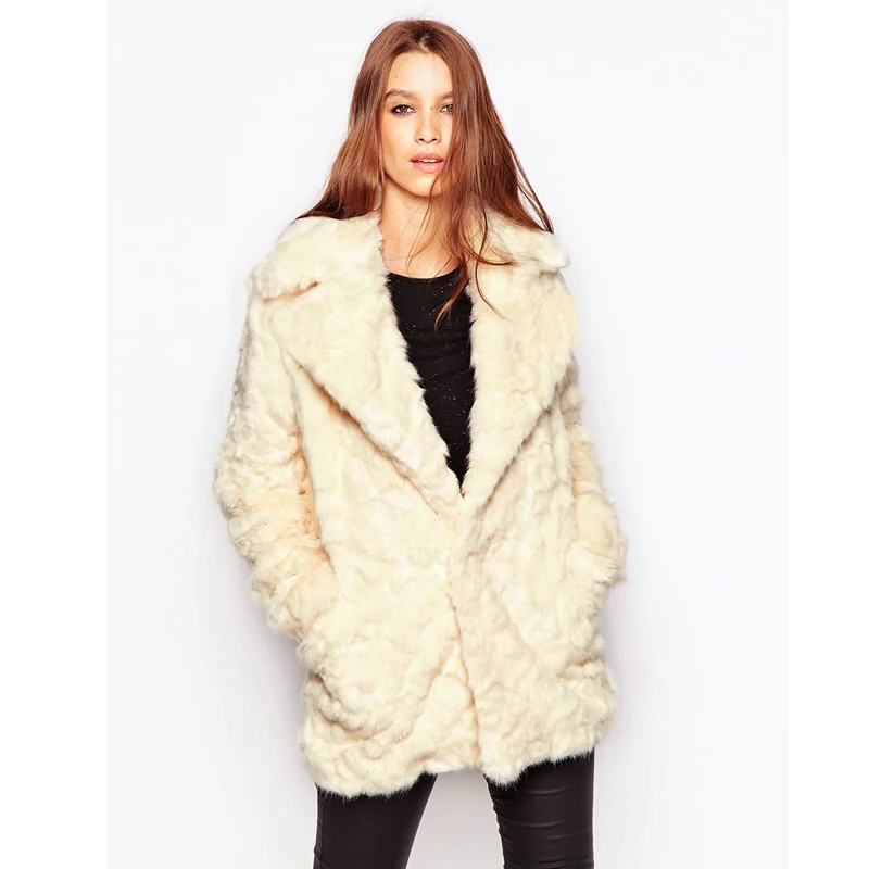 ZADORIN модное зимнее пальто женское из искусственного меха размера плюс отложной