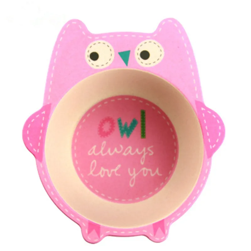 Экологичная бамбуковая чаша для малышей милые Мультяшные животные миски из