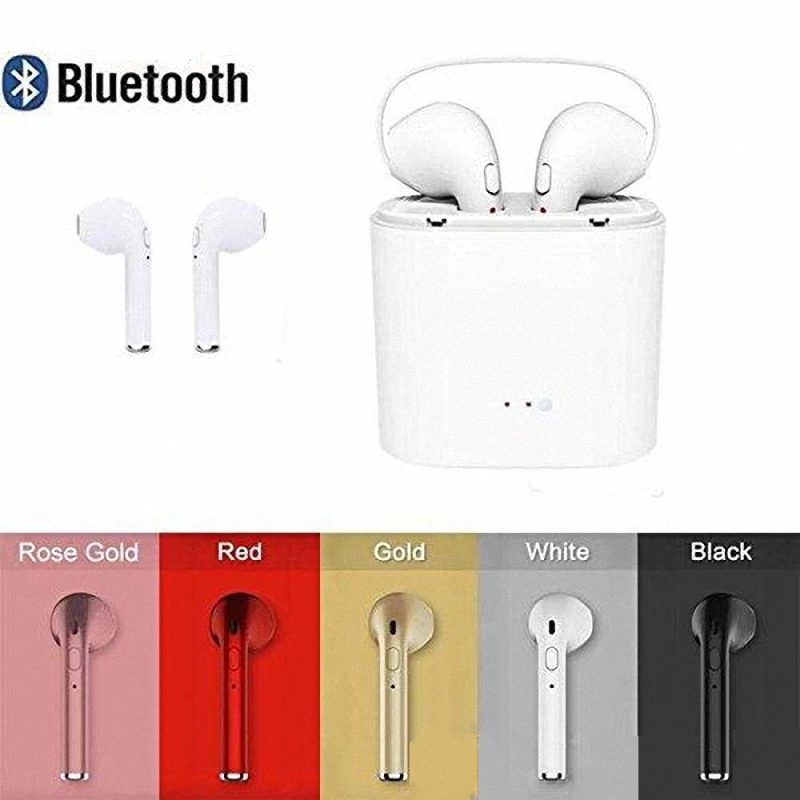 Дешевые I7S Tws беспроводные Bluetooth наушники с зарядной коробкой стерео серьги для