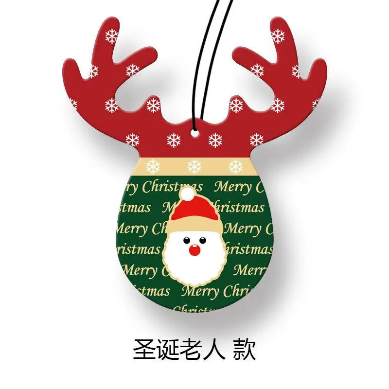 Santa Claus Автомобильный орнамент аксессуары интерьерное украшение милые рога форма автомобиля духи бумаги Висячие подвесные освежители воздуха зеркало заднего вида - Название цвета: Santa Claus