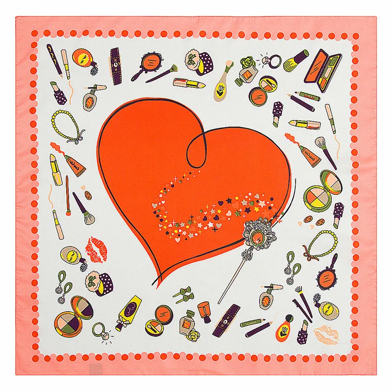 60 см * модные аксессуары любовь печать небольшие Квадратные платки хиджаб