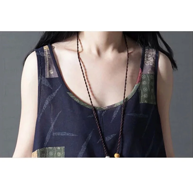 Женское льняное платье макси без рукавов вечерние тажное свободное праздничное