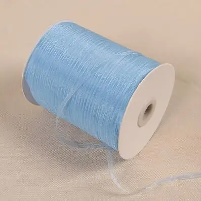Sky blue 50 ярдов \ Лот 1/8 ''3 мм ширина кружево шифоновая лента прозрачная органза тесьма ленты для подарочной упаковки Свадебные украшения дома - Цвет: Sky blue
