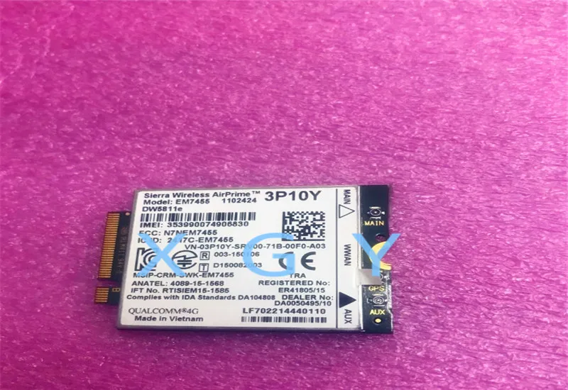 Sierra sem Fio Airprime Em7455 Dw5811e para Dell E7270 E7470 E7370 E5570 sem Fio Fdd Tdd Lte 4g Cat6 Gobi6000 Wlan Cartão Cartões para acréscimos