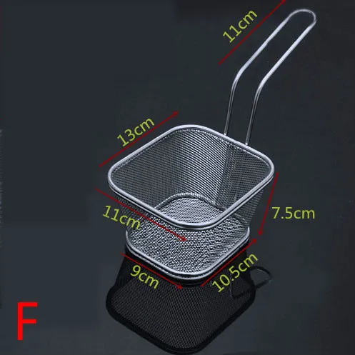 F 9x10.5x7.5cm 22 размера фритюрница корзина экран Frame квадратный фильтр сетка зашифровать дуршлаг ситечко в форме фритюрницы корзина из нержавеющей стали - Цвет: F 9x10.5x7.5cm