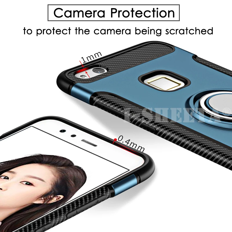 For Huawei Nova 4 2S 2 Plus 360 Magnetic Finger Ring Holder Stand Cover 3 3i Lite Hybrid Soft TPU+Hard PC Case |