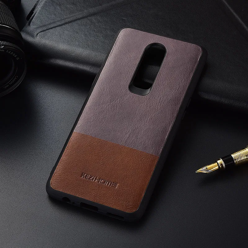 Чехол для Oneplus 6 KEZiHOME роскошный популярный цвет натуральная кожа силиконовый край