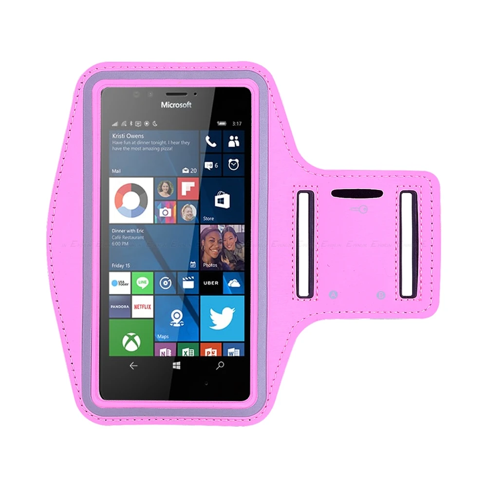 Розовый Спорт, бег, тренажерный зал повязку для Nokia microsoft Lumia 950 650 640 550 540 535 532 435 430 XL X X2 держатель телефона чехол Крышка - Цвет: Розовый