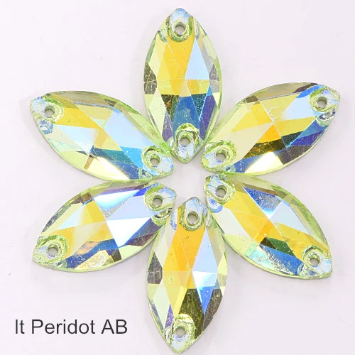 lt Peridot AB Наветт много Цвета Стекло стразы шьют на стразы пришить стразы лист Вышивание стразы для одежды B3809 - Цвет: lt Peridot AB